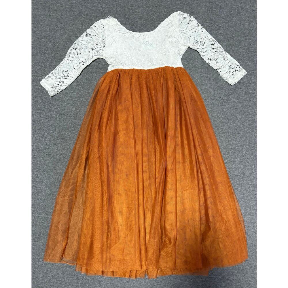 Topmaker | Girl's Lace Tulle Dress Wedding Special Occasion | 110/5-6 Years